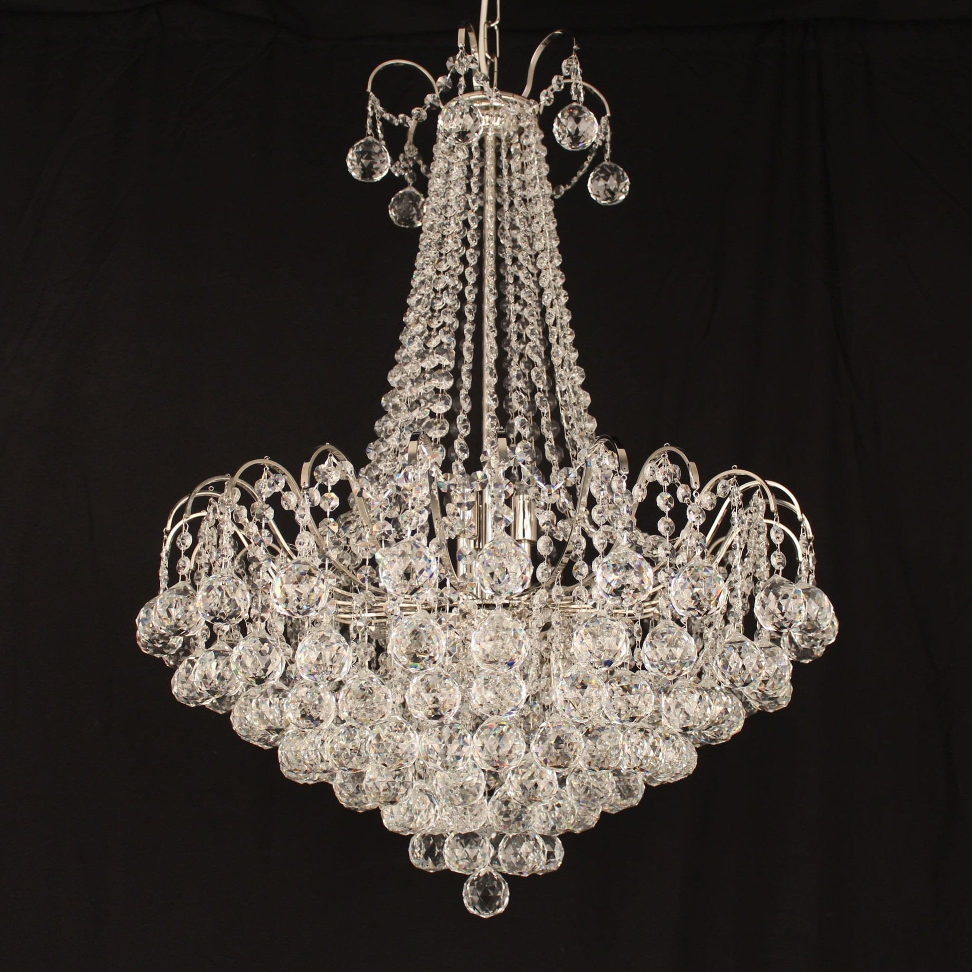 Impex Emmie 9 Light Chrome Crystal Balls Chandelier CFH401091/09/CH