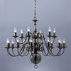 Impex Flemish 18 Light Metal Pewter Candle Chandelier BF00350/12+6/PW