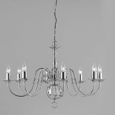 Impex Flemish 8 Light Candle Chandelier in Gun Metal BF00350/08/GM