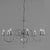 Impex Flemish 8 Light Metal Candle Chandelier in Pewter
