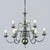 Impex Flemish 9 Light Metal Candle Chandelier in Pewter