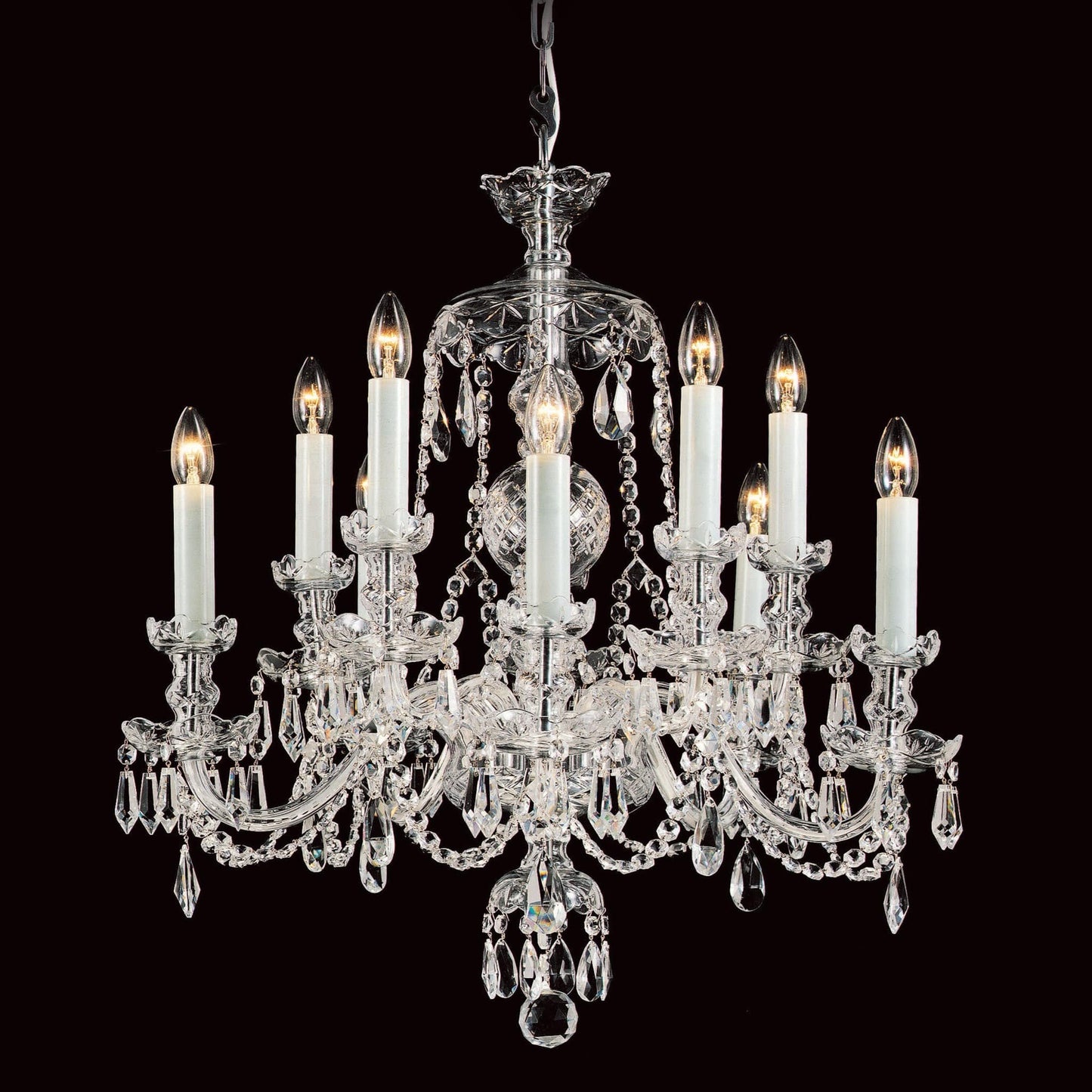 Impex Frydek 10 Light Lead Crystal Georgian Chandelier CB125793/10