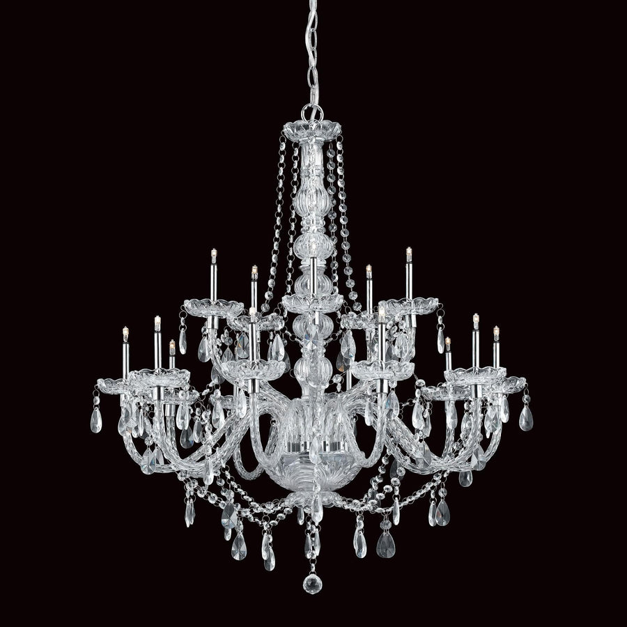 Impex Imperia 15 Light Chrome Candle Crystal Chandelier CFH011021/15/CH