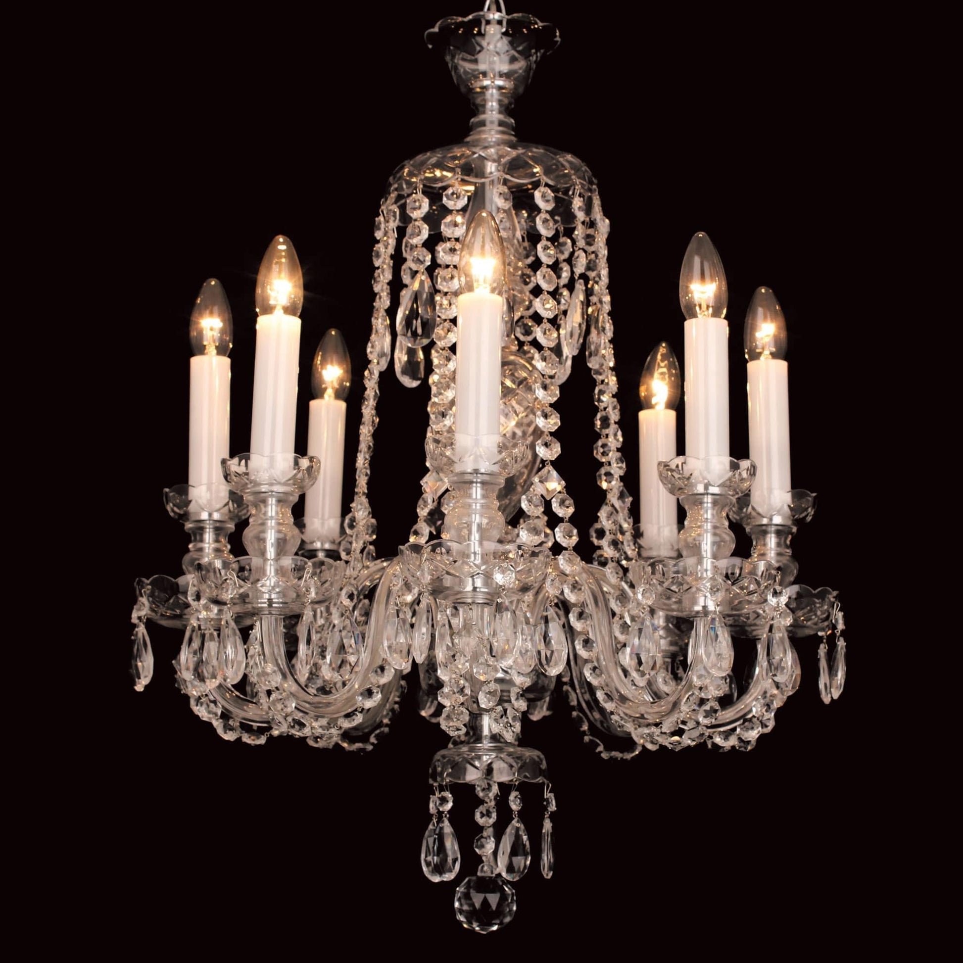 Impex Karvina 8 Light Georgian Lead Crystal Chandelier CB128244/08