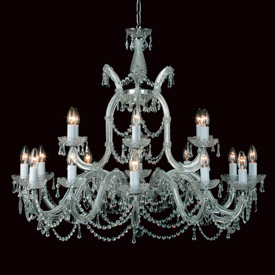 Impex Marie Therese 19 Light Chrome Crystal Chandelier