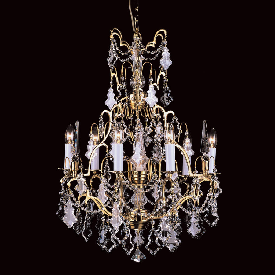Impex Montmartre 7 Light French Gold Crystal Chandelier CP00669/6+1/FG