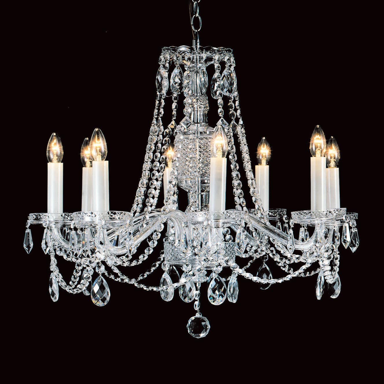 Impex Opava 8 Light Strass Crystal Georgian Chandelier CB125852/08