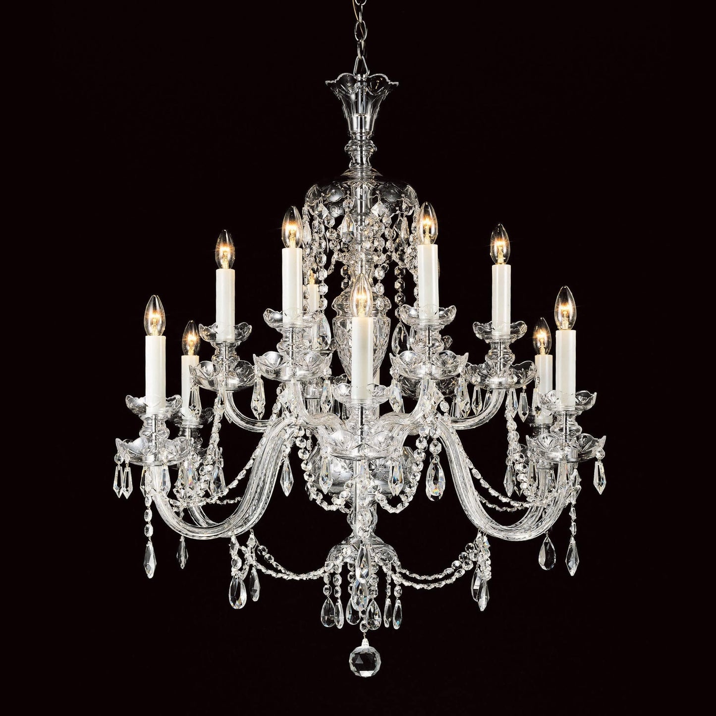 Impex Ostrava 12 Light Crystal Georgian Chandelier CB125618/12