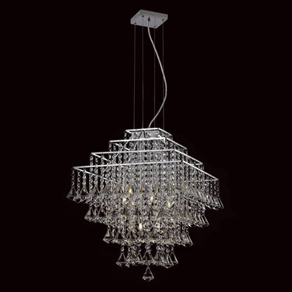 Impex Parma Square 6 Light Chrome Crystal Chandelier CFH301171/06/CH