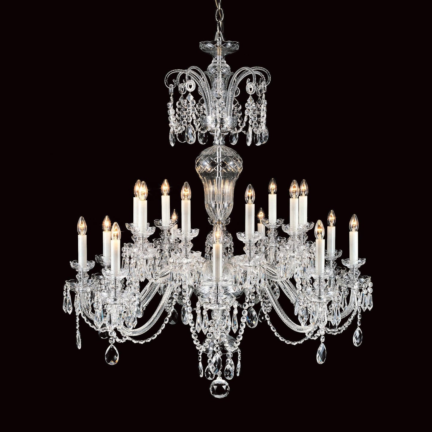 Impex Prague 18 Light Georgian Lead Crystal Chandelier CB125097/18