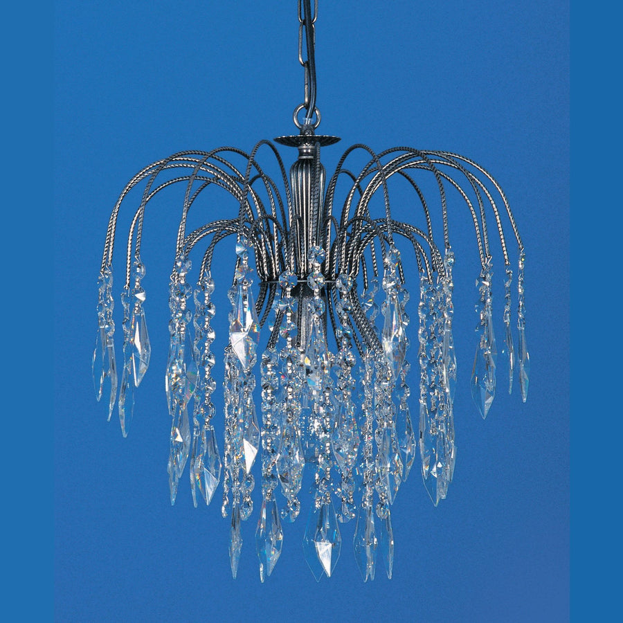 Impex Shower 1 Light Strass Crystal Nickel Chandelier ST02000/35/01/AN
