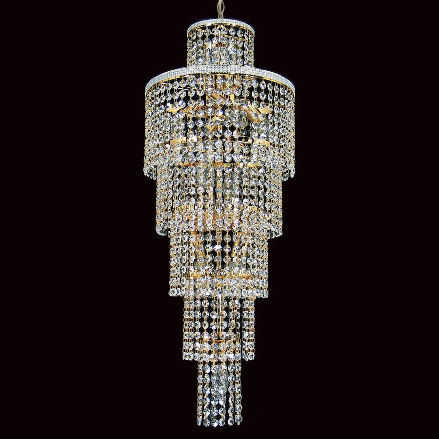 Impex Trento Crystal 11 Light Gold Cascade Chandelier CE00055/11/G