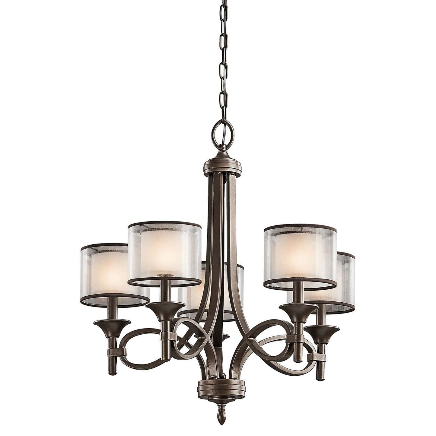 Kichler Lacey 5 Light Bronze Opal Glass Chandelier KL/LACEY5 MB