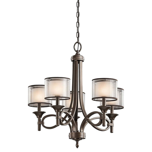 Kichler Lacey 5 Light Bronze Opal Glass Chandelier KL/LACEY5 MB