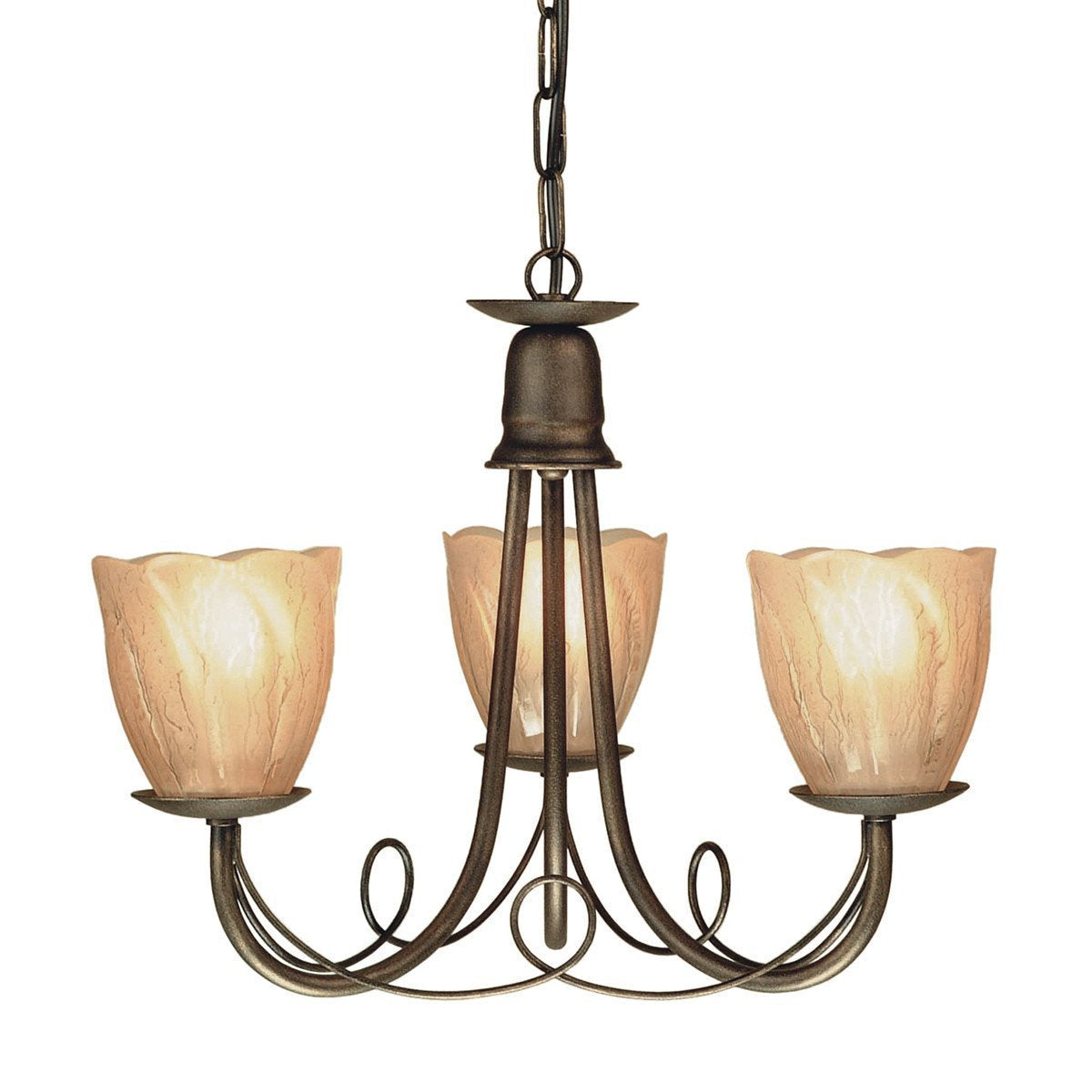 Elstead Minster 3 Light Black/Gold Chandelier MN3 BLK/GOLD