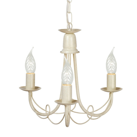 Elstead Minster 3 Light Ivory/Gold Chandelier MN3 IV/GOLD