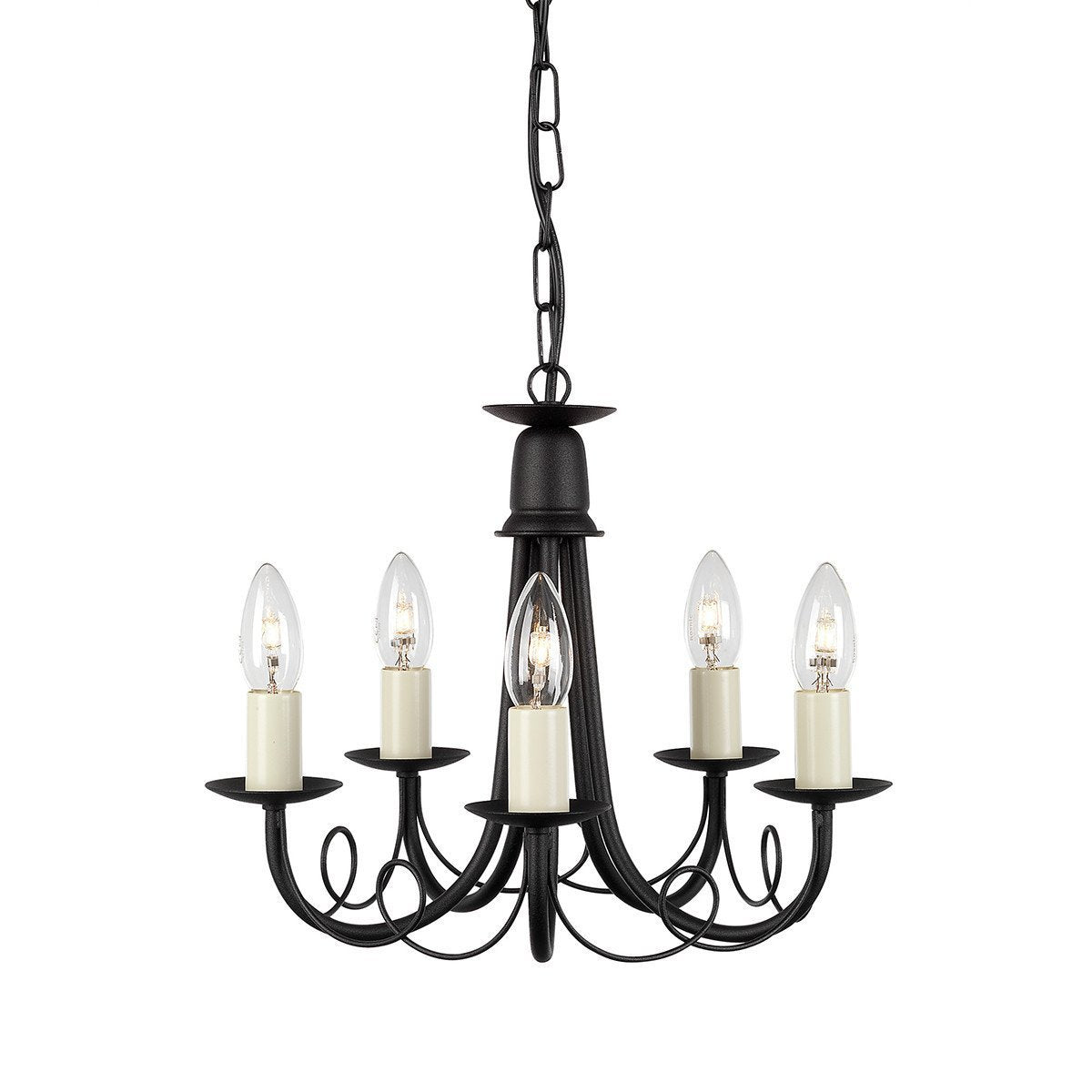 Elstead Minster 5 Light Black Chandelier MN5 BLACK