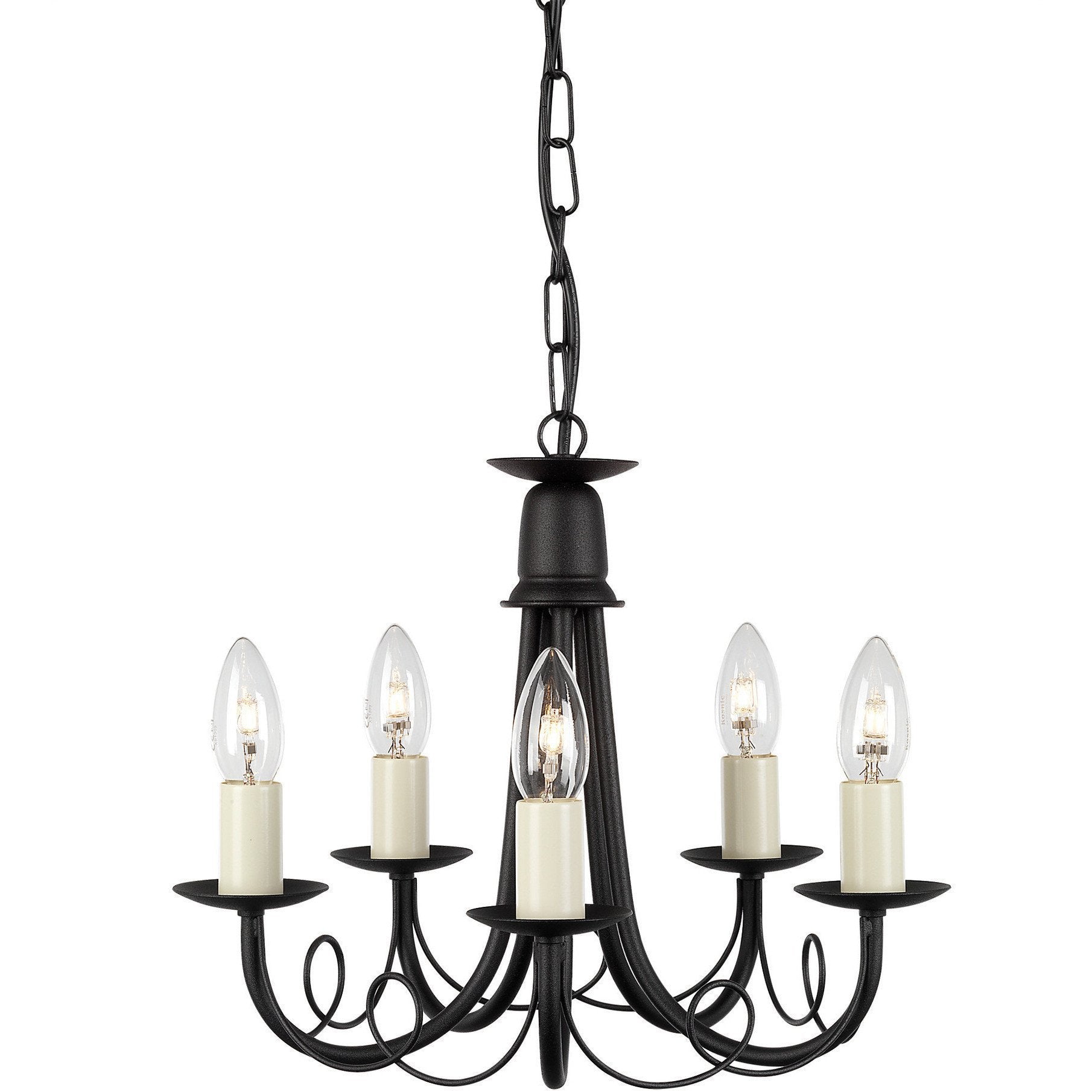 Elstead Minster 5 Light Black/Gold Chandelier MN5 BLK/GOLD