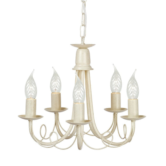 Elstead Minster 5 Light Ivory/Gold Chandelier MN5 IV/GOLD