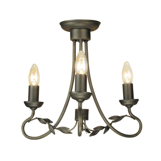 Elstead Olivia 3 Light Black/Gold Chandelier OV3 BLK/GOLD