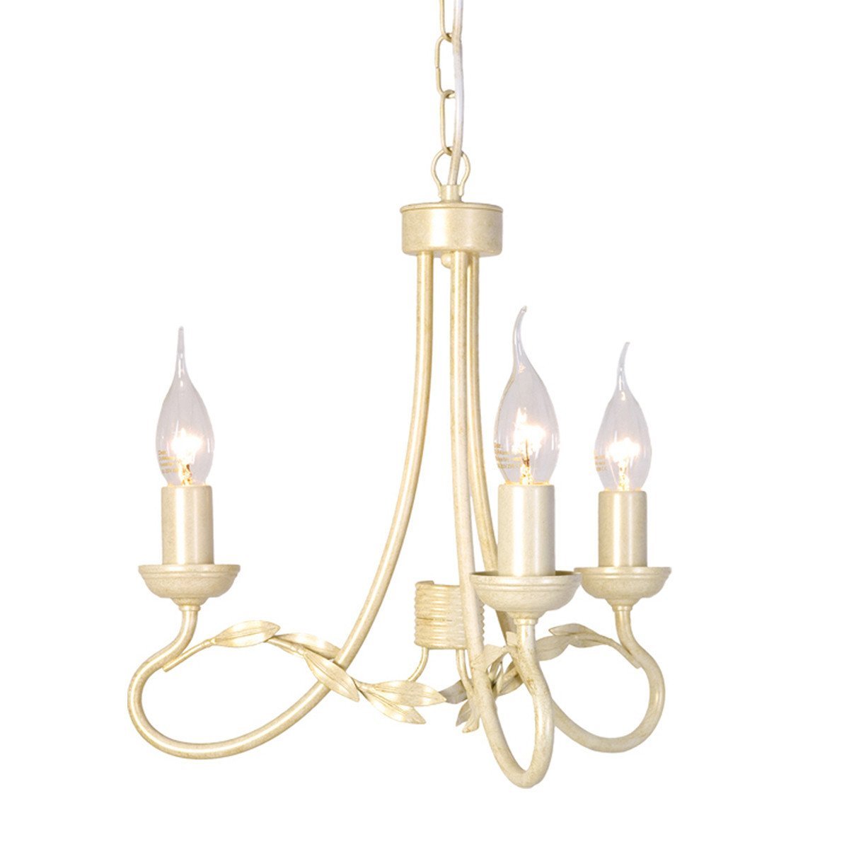 Elstead Olivia 3 Light Ivory/Gold Chandelier OV3 IVORY/GOLD