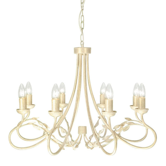 Elstead Olivia 8 Light Ivory/Gold Chandelier OV8 IVORY/GOLD