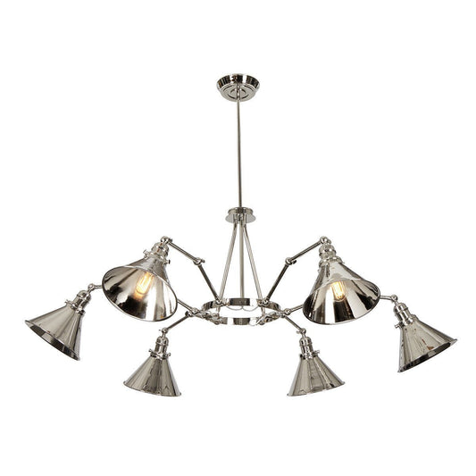 Elstead Provence 6 Light Polished Nickel Chandelier PV6 PN