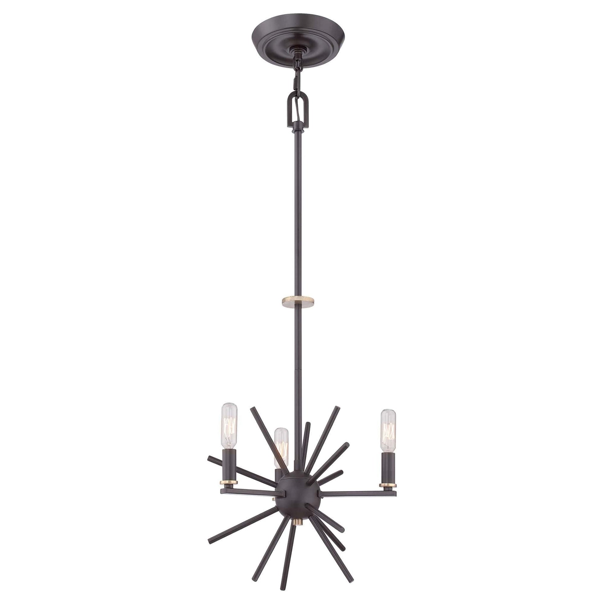 Quoizel Carnegie 3 Light Bronze Industrial Chandelier QZ/CARNEGIE3