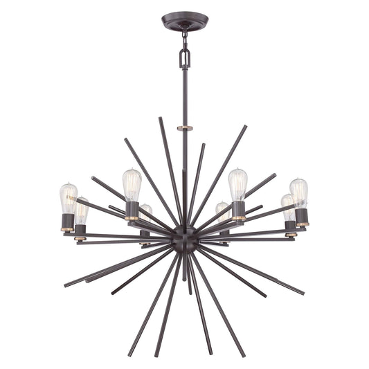 Quoizel Carnegie 8 Light Bronze Industrial Chandelier QZ/CARNEGIE8