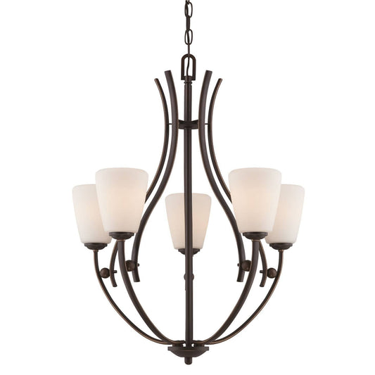 Quoizel Chantilly 5 Light Bronze Opal Glass Chandelier QZ/CHANTILLY5