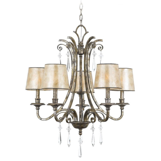 Quoizel Kendra 5 Light Mottled Silver Shade Chandelier QZ/KENDRA5