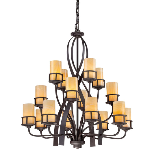 Quoizel Kyle 16 Light Bronze Onyx Shades Chandelier QZ/KYLE16