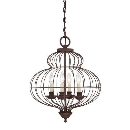 Quoizel Laila 4 Light Antique Bronze Cage Chandelier QZ/LAILA4B