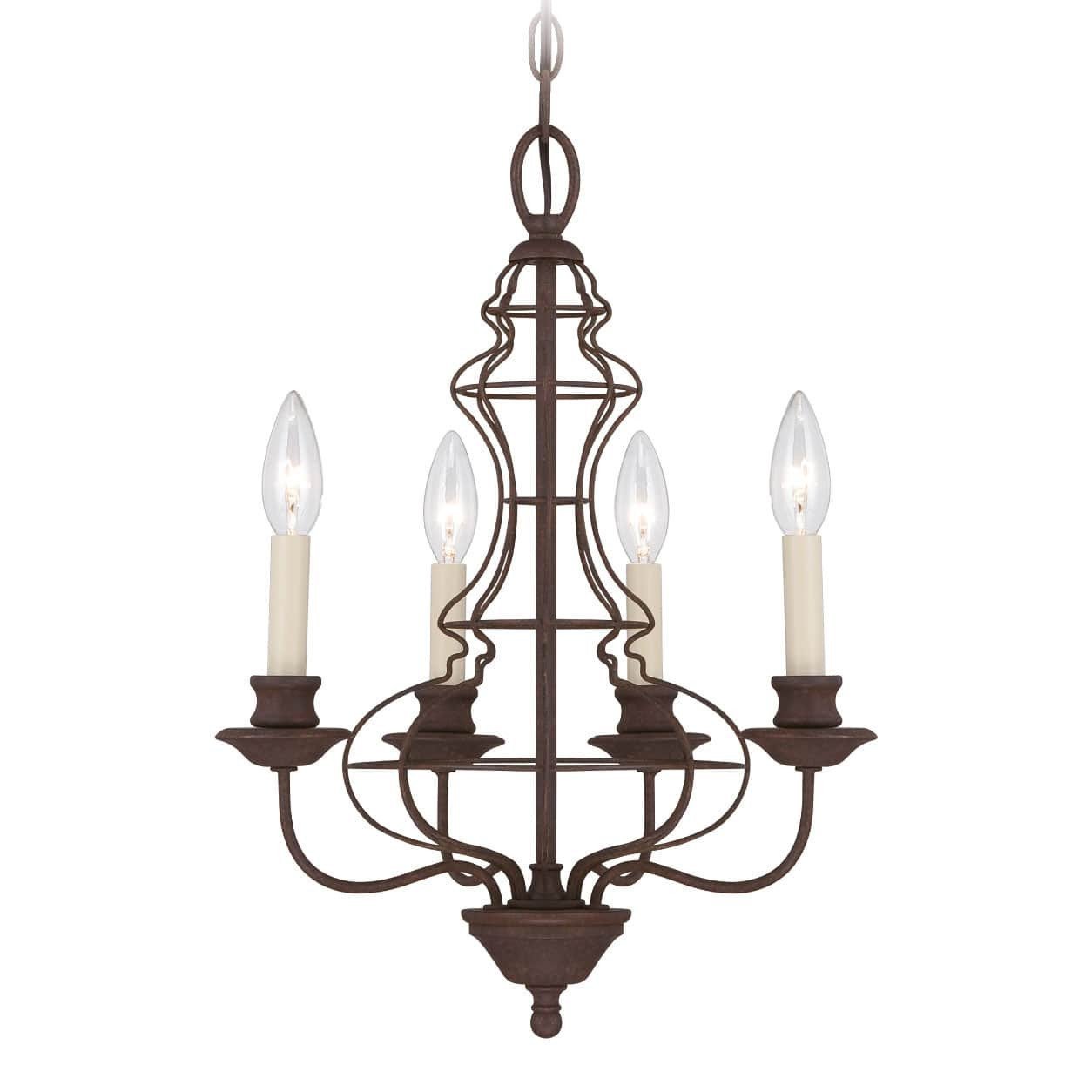 Quoizel Laila 4 Light Rustic Antique Bronze Chandelier QZ/LAILA4A