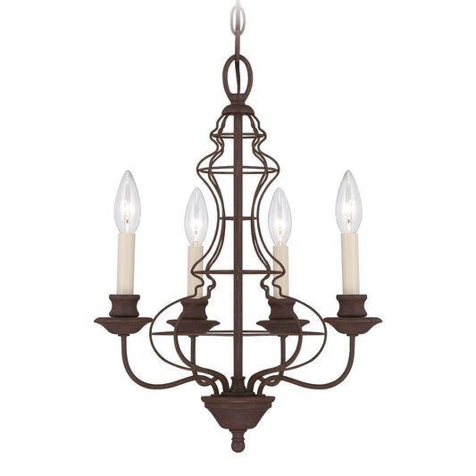 Quoizel Laila 4 Light Rustic Antique Bronze Chandelier QZ/LAILA4A