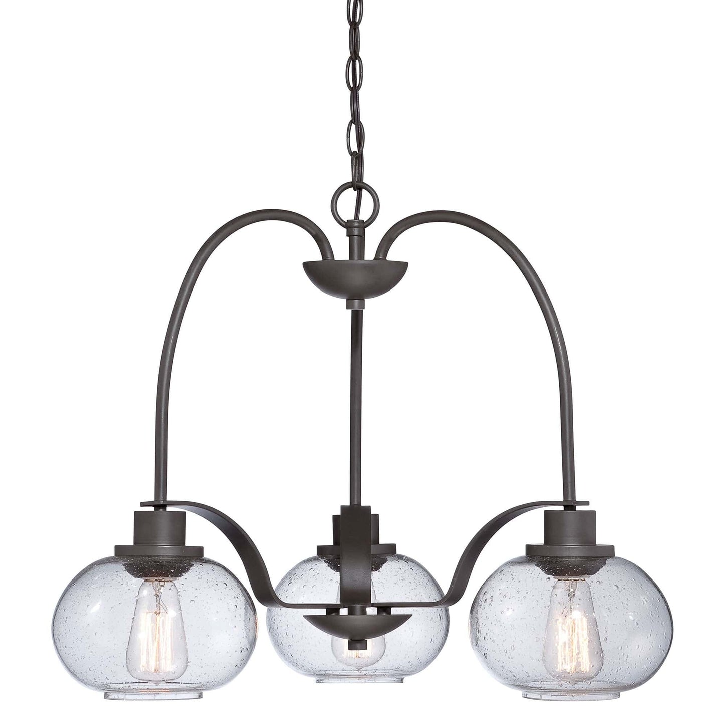 Quoizel Trilogy 3 Light Bronze Glass Dome Chandelier QZ/TRILOGY3