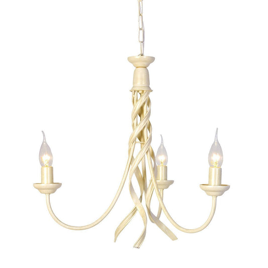 Elstead Ribbon 3 Light Ivory/Gold Chandelier RB3 IVRY/GLD