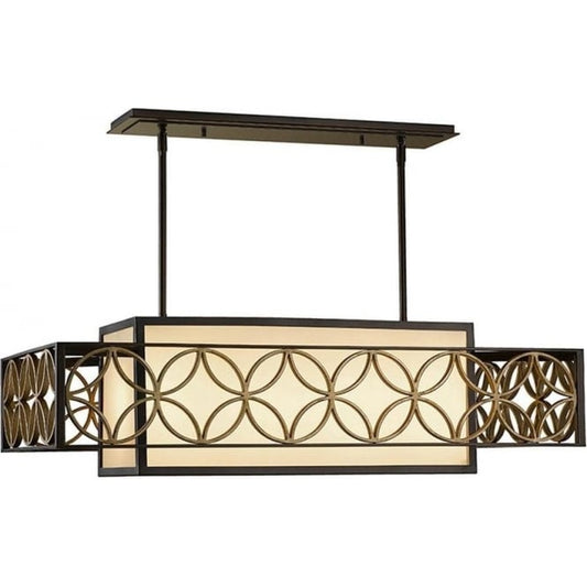Feiss Remy 4 light Chandelier Heritage Bronze & Parisienne Gold