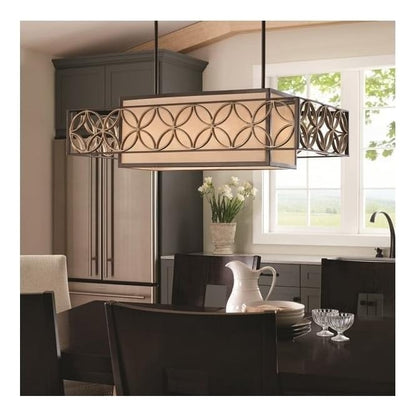 Feiss Remy 4 light Chandelier Heritage Bronze & Parisienne Gold